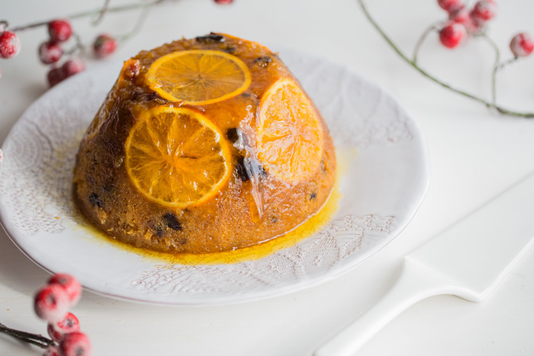 Christmas steamed sponge pudding