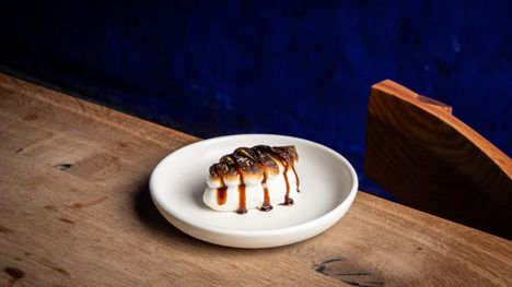Wigmore cheese ice cream, bread caramel, torched meringue and caramelised breadcrumbs