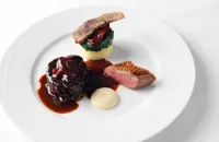 Assiette of Lune Valley lamb with garlic purée