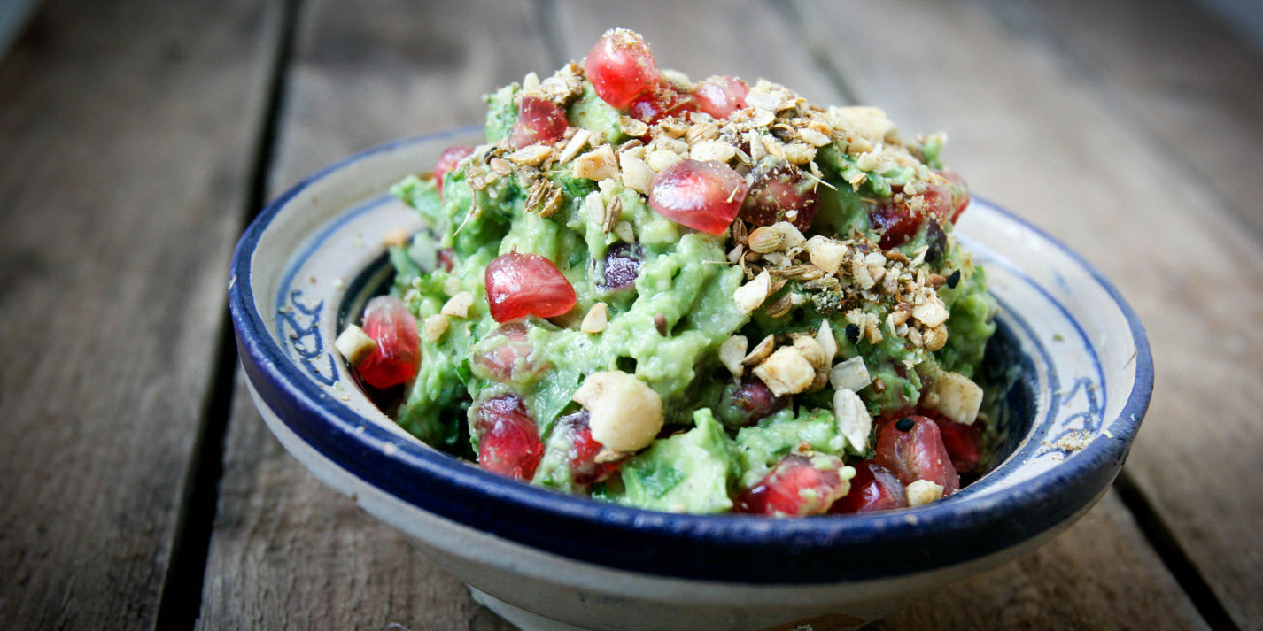Winter Guacamole Recipe with Pomegranate and Dukkah - Great British Chefs