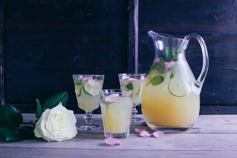 Rose water, apple and rhubarb mocktail recipe