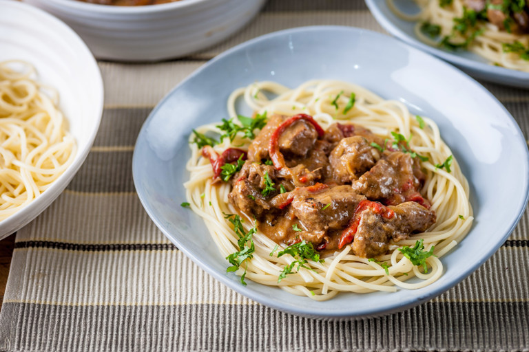 Goulash and spaghetti