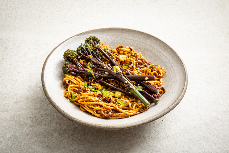 Tenderstem® Purple Broccoli 'dan dan' noodles