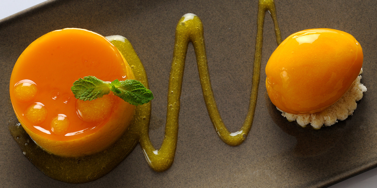 image of Mango Bavarois With Mango Sorbet recipe by Great British Chefs