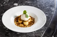 Platano Canario – caramelised bananas with ice cream and toffee sauce