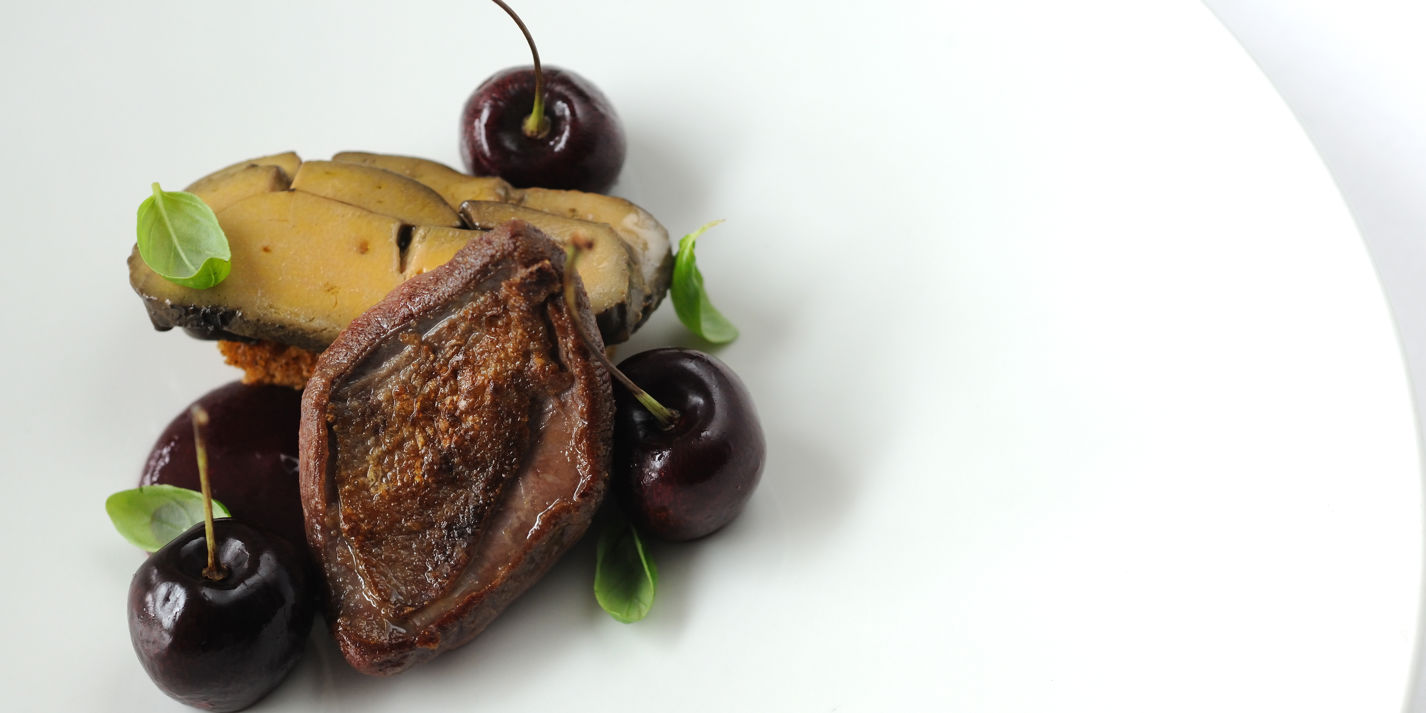 Pigeon With Coffee-Cured Foie Gras & Cherries Recipe - Great British Chefs