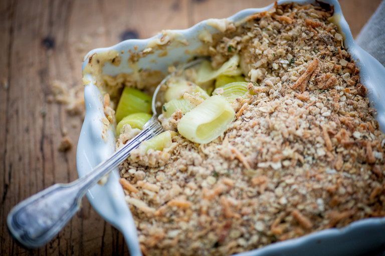 Leek crumble