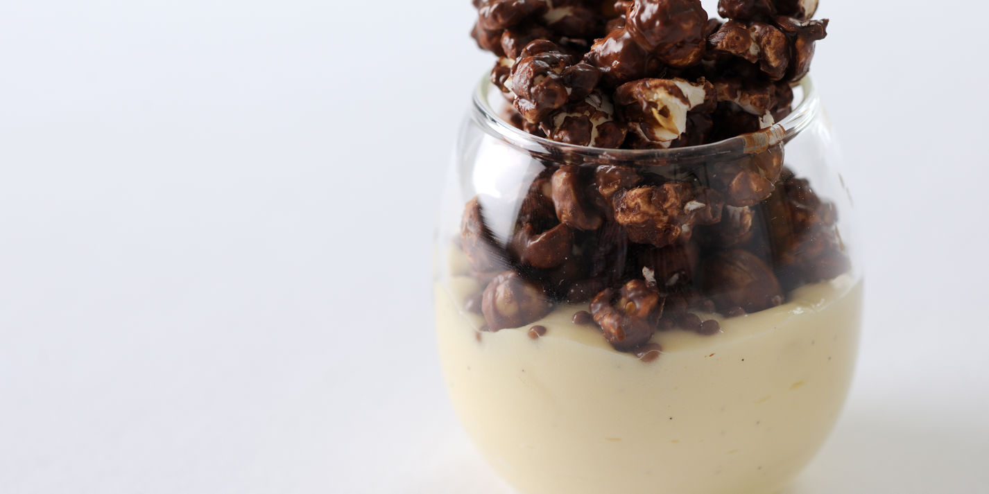Chocolate Popcorn Recipe With Coconut Custard - Great British Chefs