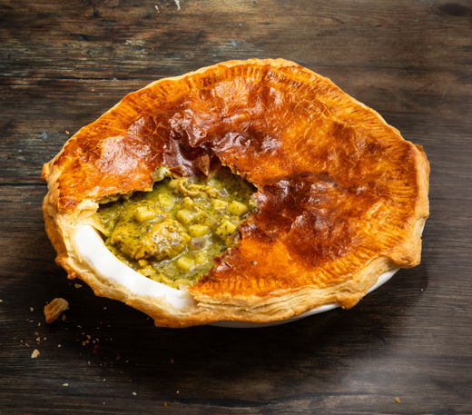 Thai green curry chicken pie