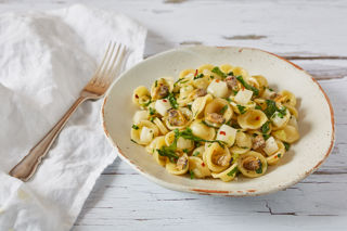 Turnip and clam orecchiette