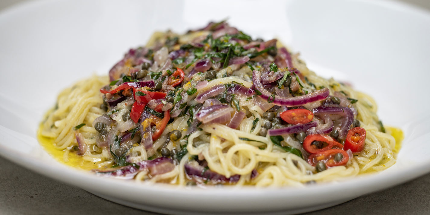 Spaghetti with Anchovies, Chilli and Orange Recipe - Great British Chefs