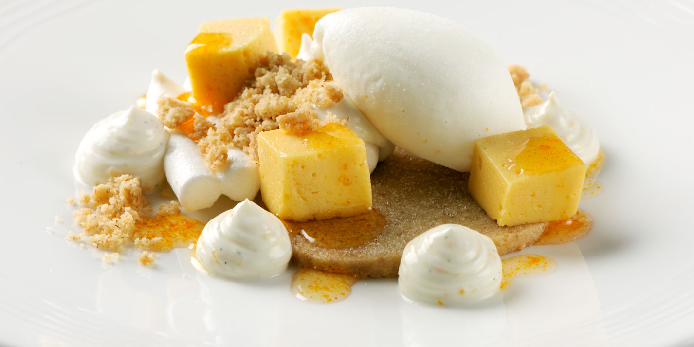 Sea Buckthorn Meringue With Sorbet & Shortbread - Great British Chefs