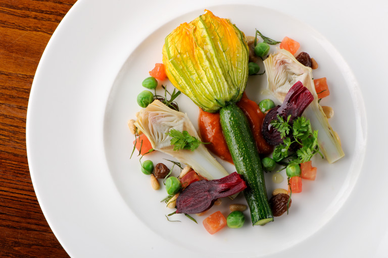 Stuffed courgette flowers