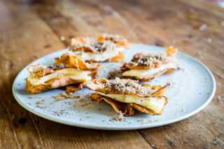 Jerusalem artichoke, truffled brie and honey recipe