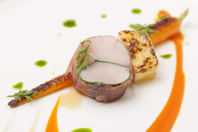  Saddle of rabbit with carrot, dill and camomile broth