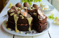 Creme egg chocolate drizzle cake