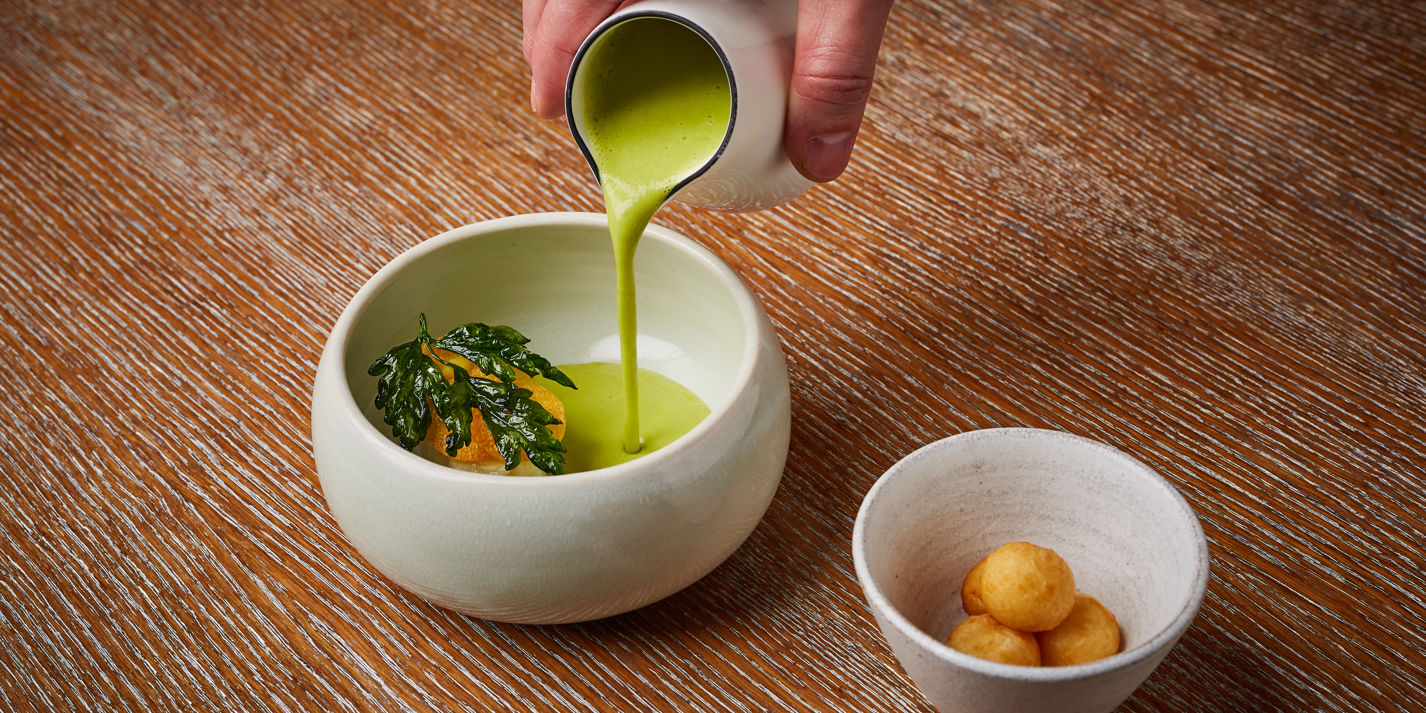 Leek and Potato Soup with Potato Donuts Recipe - Great British Chefs