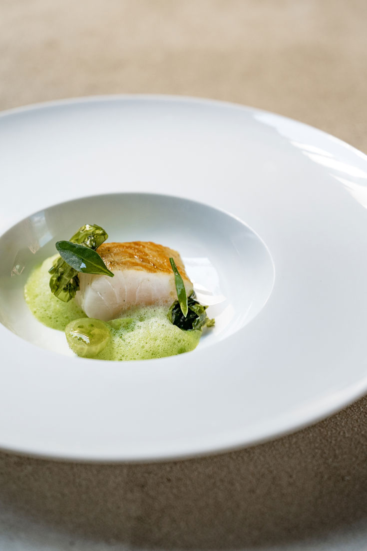 Pollock with Gooseberries, Courgette, Crab and Cucumber Recipe Great