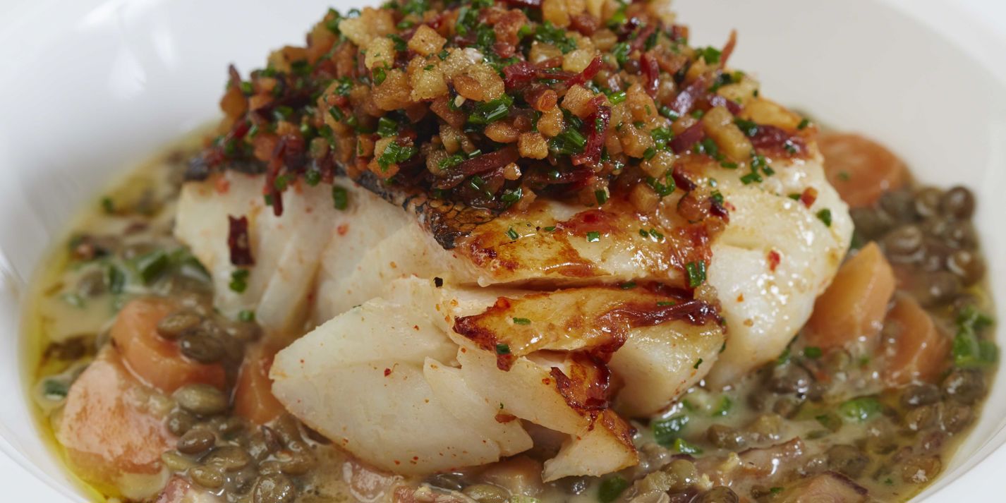 Cod with Lentils Recipe - Great British Chefs