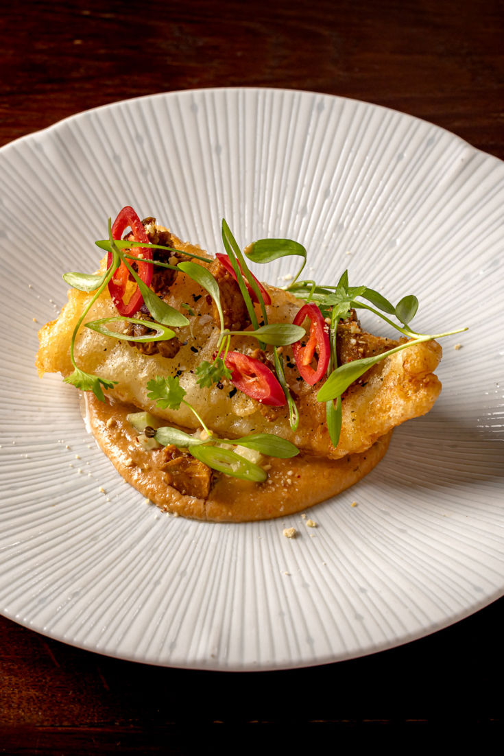 SpeltBattered Pollock, Satay Sauce, Pickled Cucumber Recipe Great