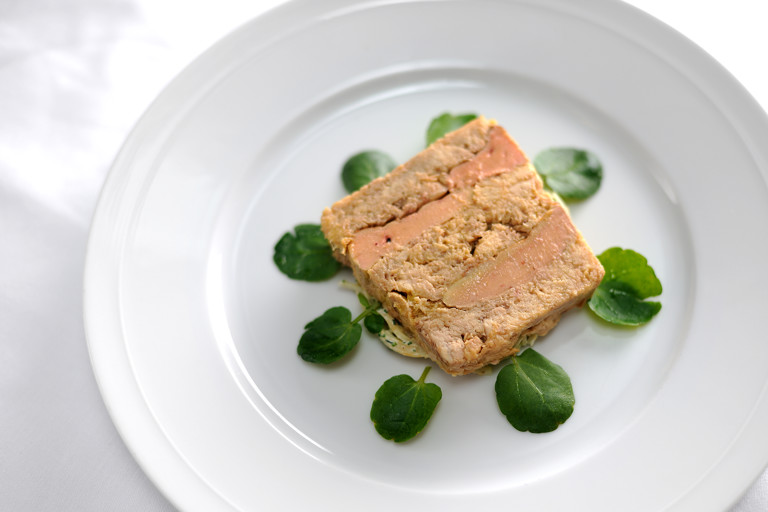Terrine of confit chicken and foie gras with celeriac remoulade