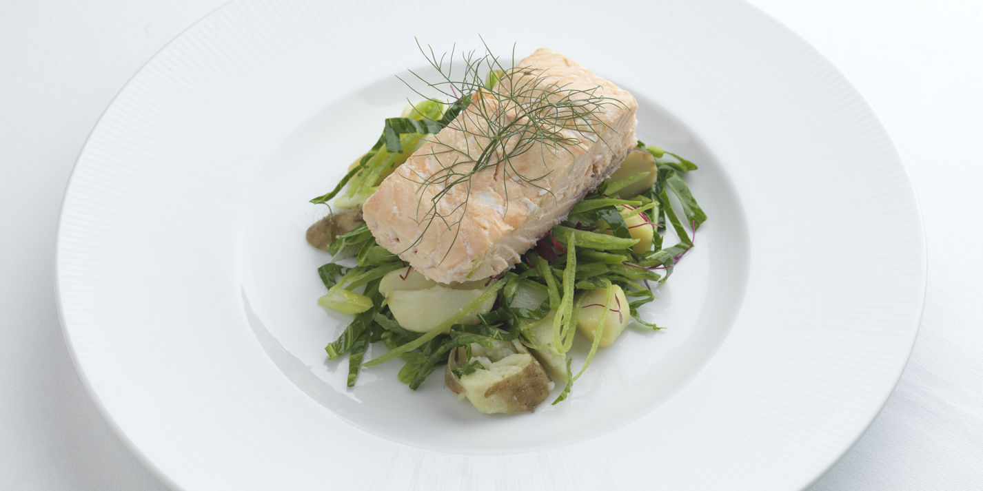 Hot Smoked Salmon with New Potato Salad Recipe - Great British Chefs