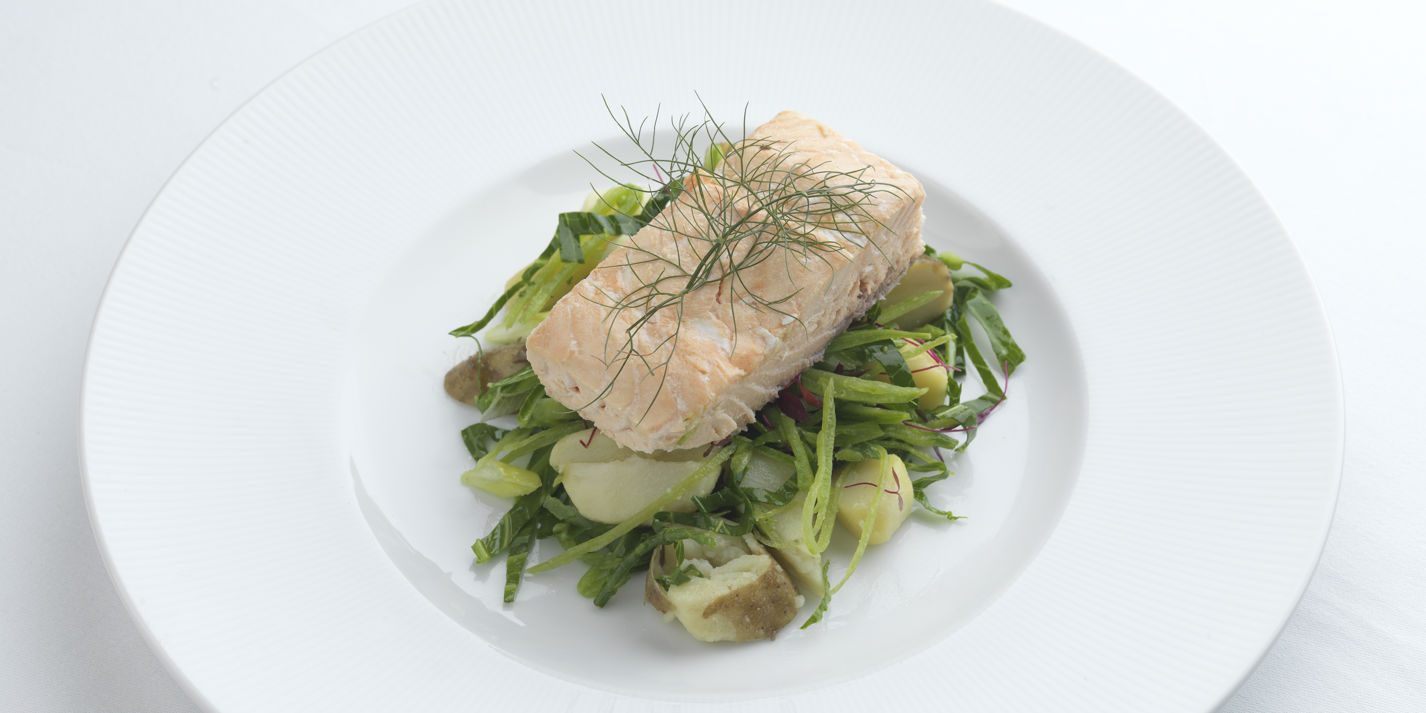Hot Smoked Salmon with New Potato Salad Recipe - Great British Chefs