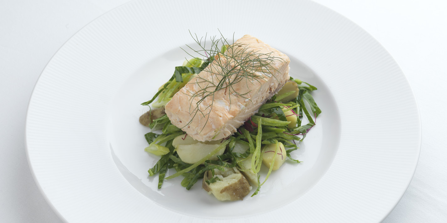 Hot Smoked Salmon with New Potato Salad Recipe - Great British Chefs