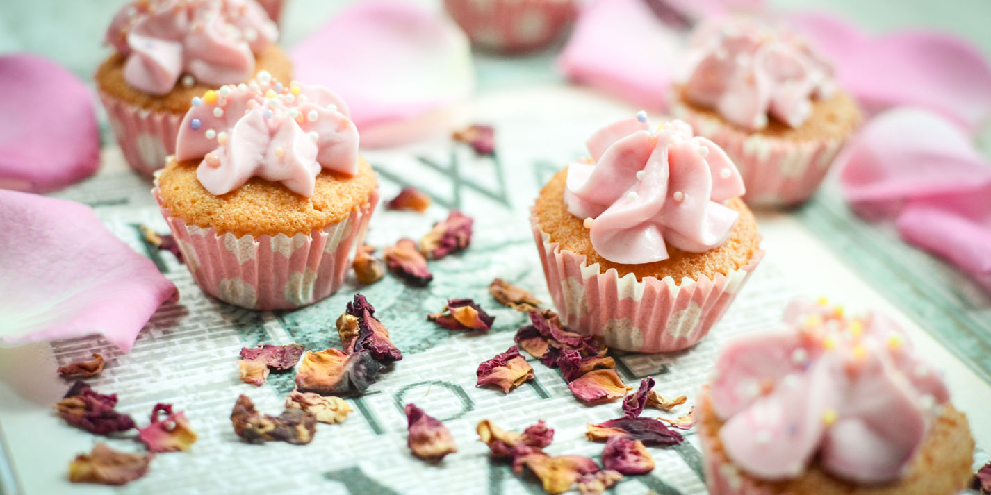 Mini Rose Cupcake Recipe - Great British Chefs