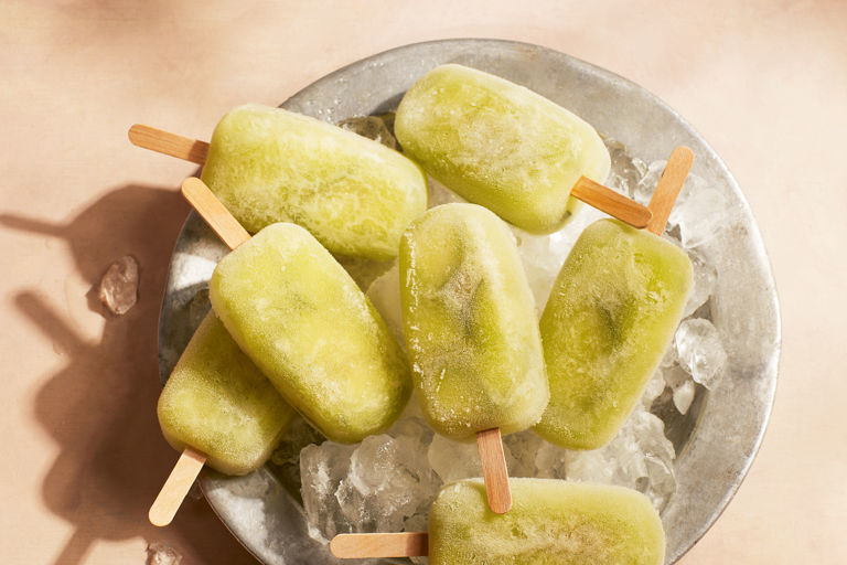 Cucumber, elderflower and gin (or lime) ice lollies