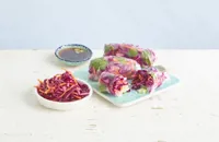 Chilli pickled red cabbage summer rolls