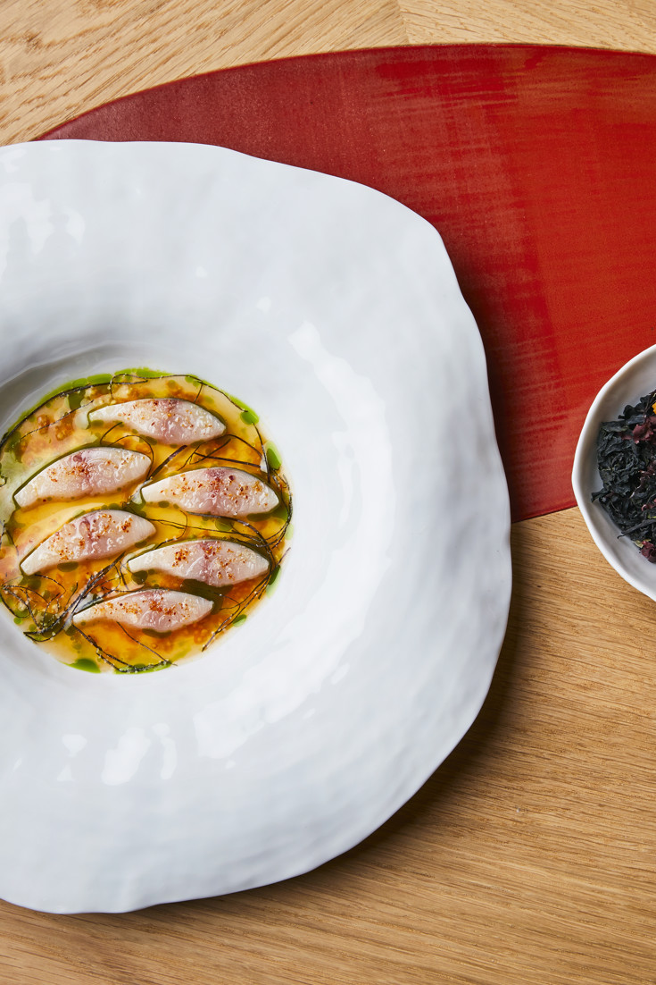Mackerel with Barbecued Gazpacho Consommé and Basil Recipe Great British Chefs