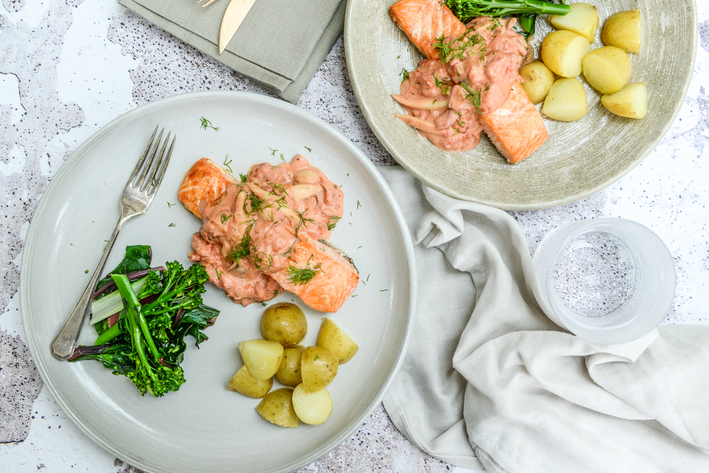 Baked Salmon Recipe with Creamy Tomato Sauce - Great British Chefs