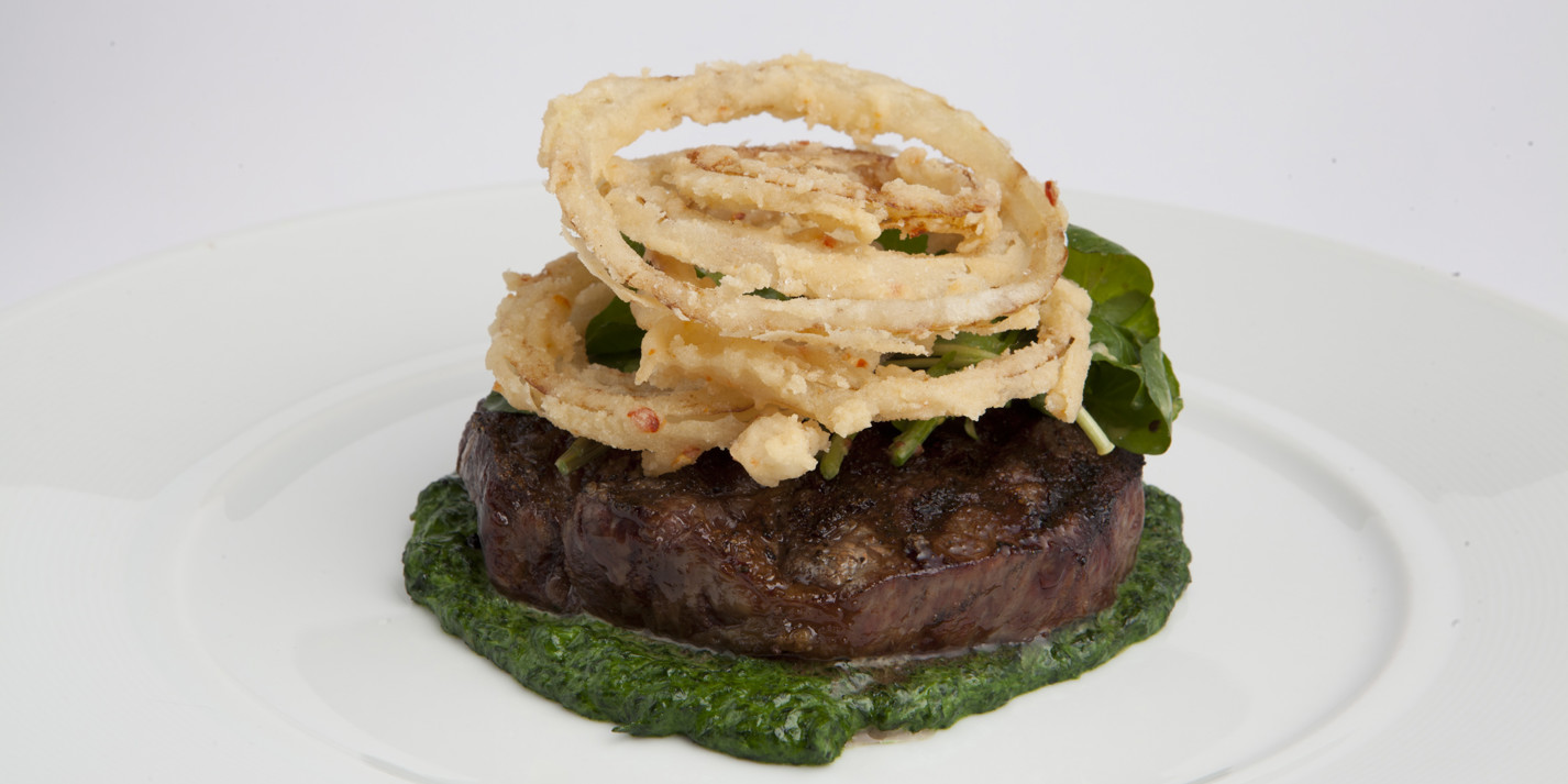 Grilled rib-eye with watercress purée-image