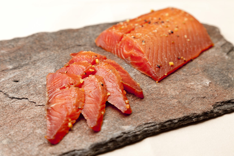 Maple-cured Alaska salmon