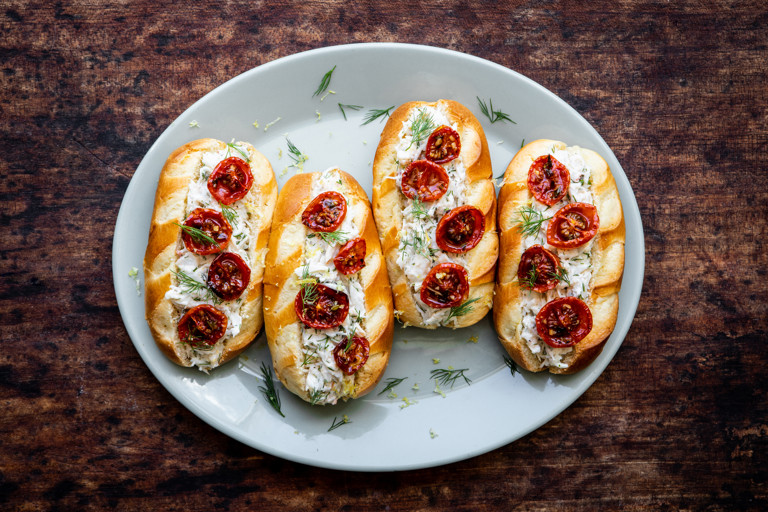 Crab Rolls with Semi-dried Piccolo Cherry Tomatoes and Dill Recipe ...