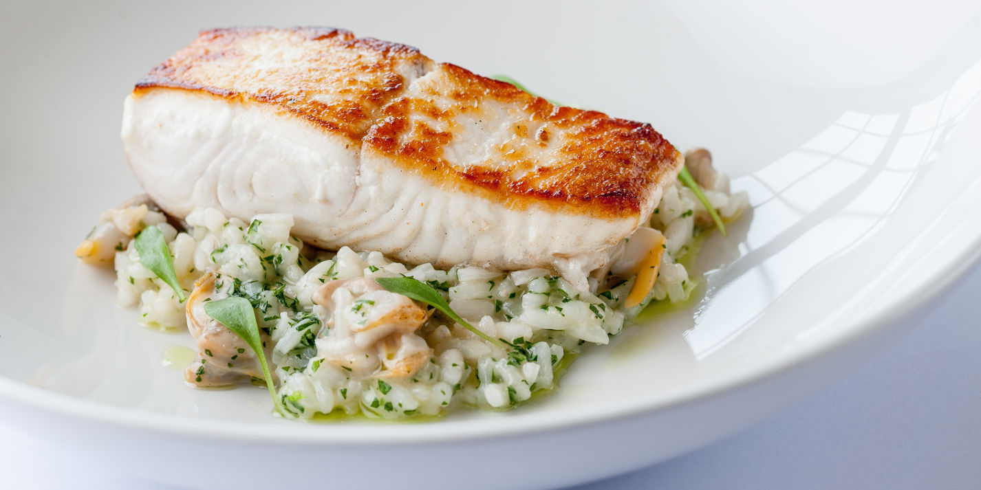 Halibut with Risotto Recipe - Great British Chefs