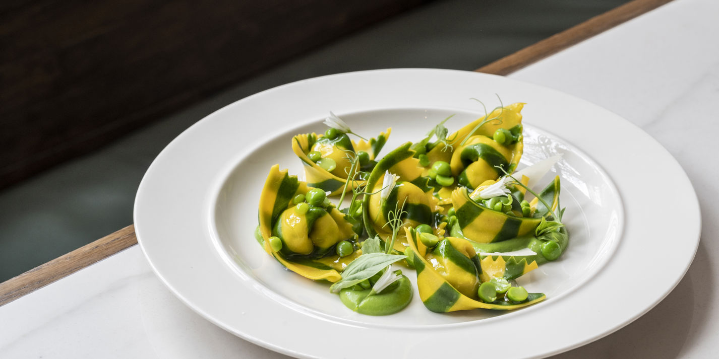 Tortelli of Ricotta, English Peas and Broad Beans with Jersey Royals ...