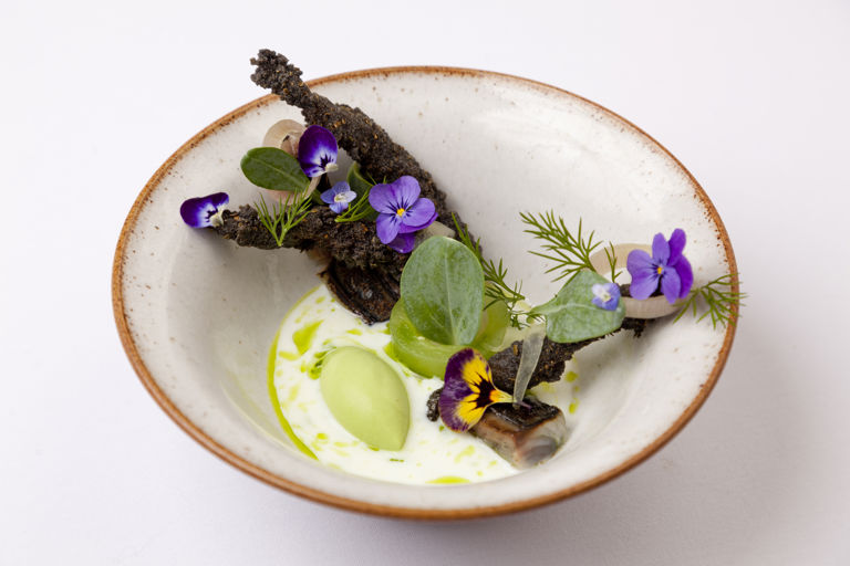 Cured mackerel with cucumber, dill and buttermilk