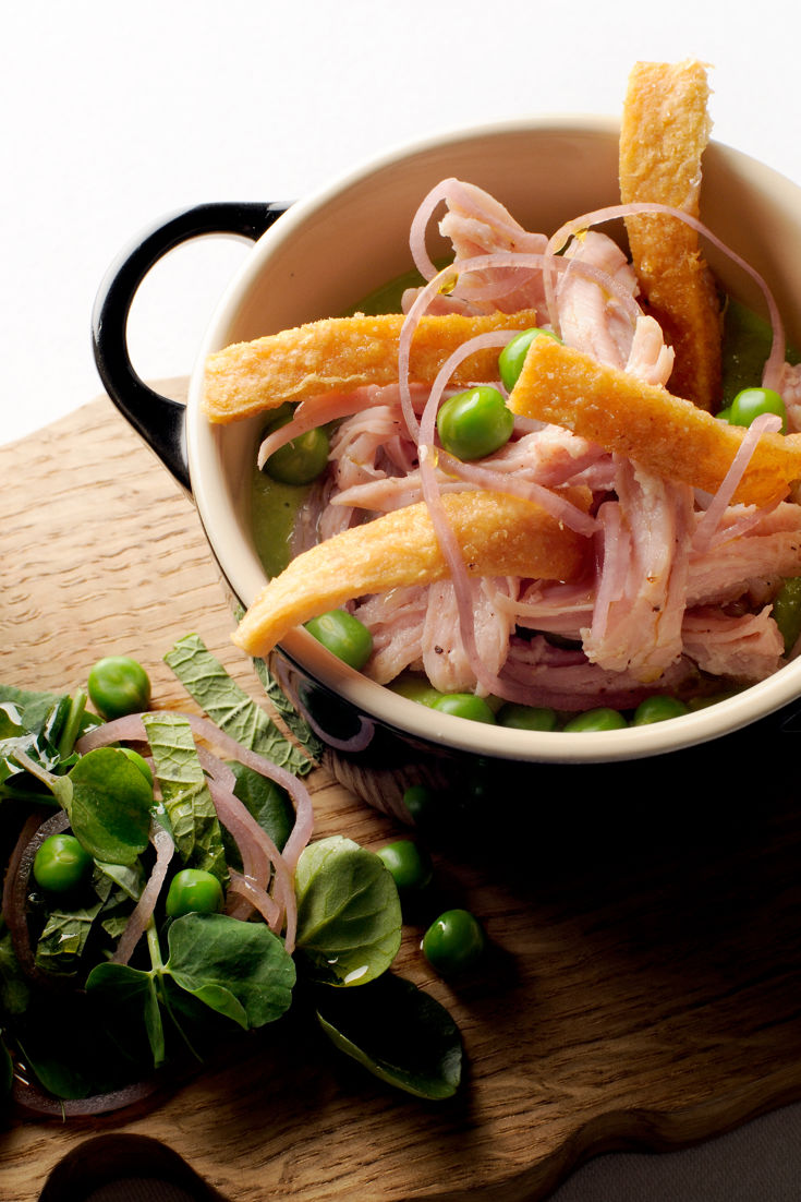 Ham Hock Recipe With Pea Purée & Wholemeal Bread Great British Chefs