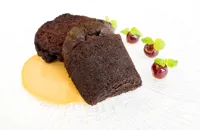 Black treacle and Meantime Chocolate Porter pudding with porter custard