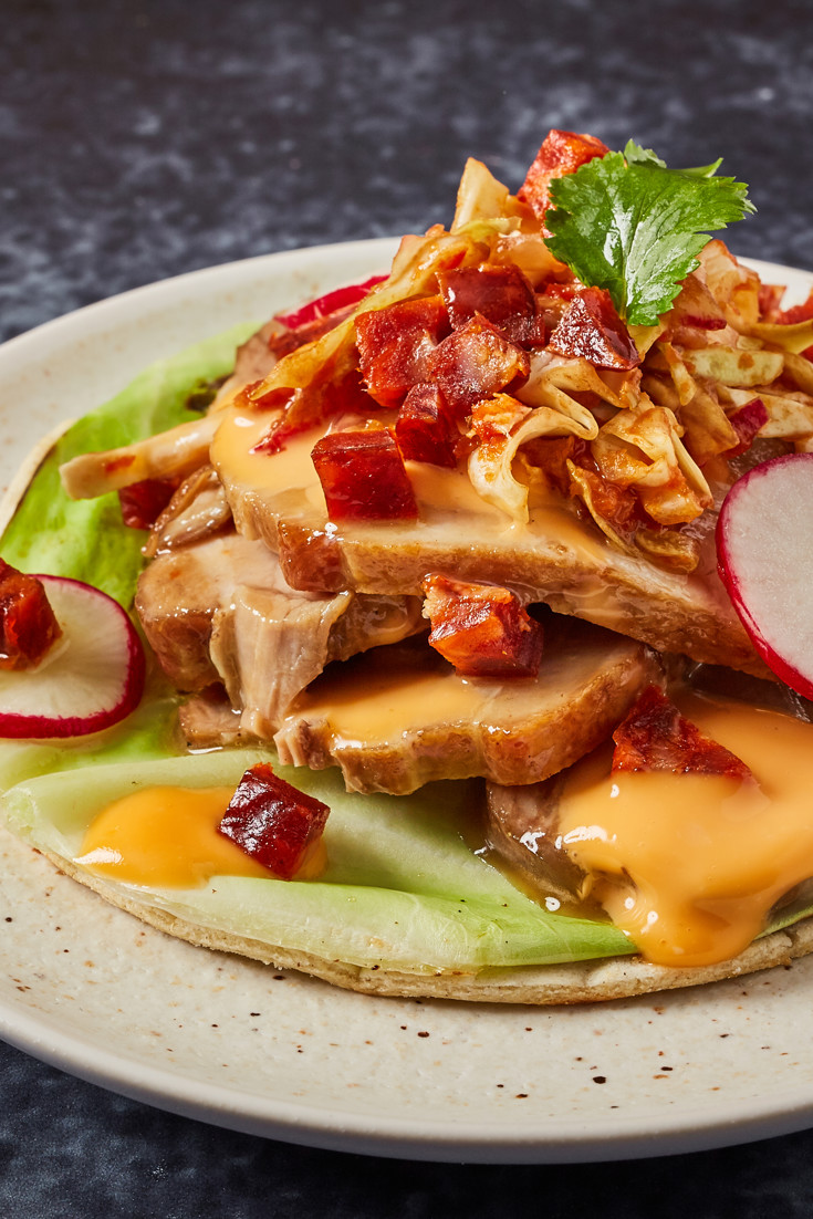 Pork Belly, Hispi Cabbage and Chorizo Tacos Recipe Great British Chefs