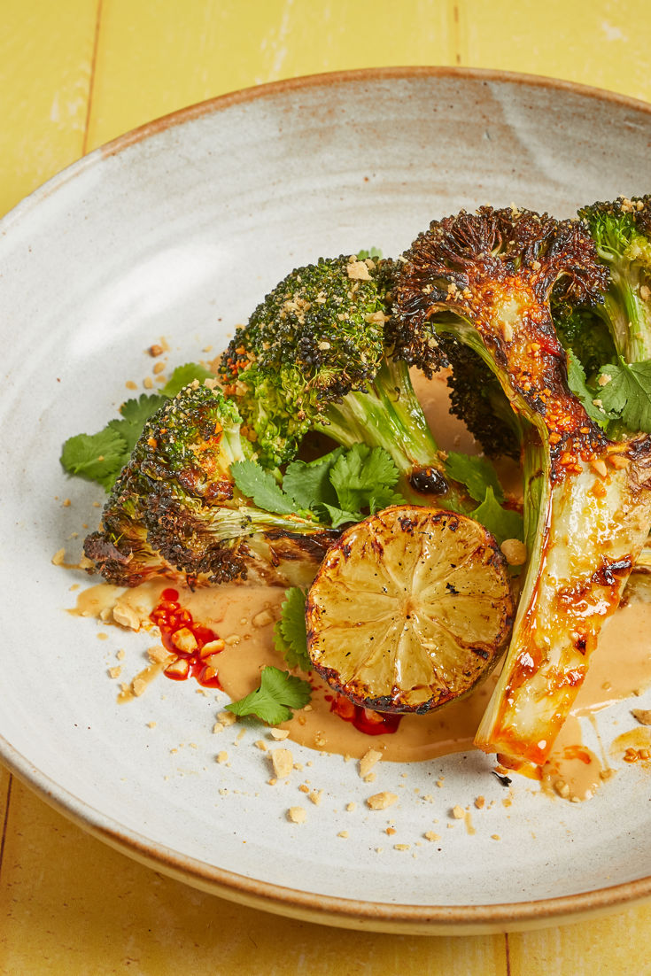 Barbecued Broccoli Recipe with Satay Sauce Great British Chefs