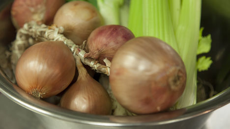 Chopping an onion into dices