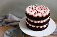 Raspberry and rose chocolate cake