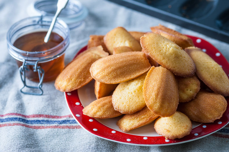 Honey-baked madeleines