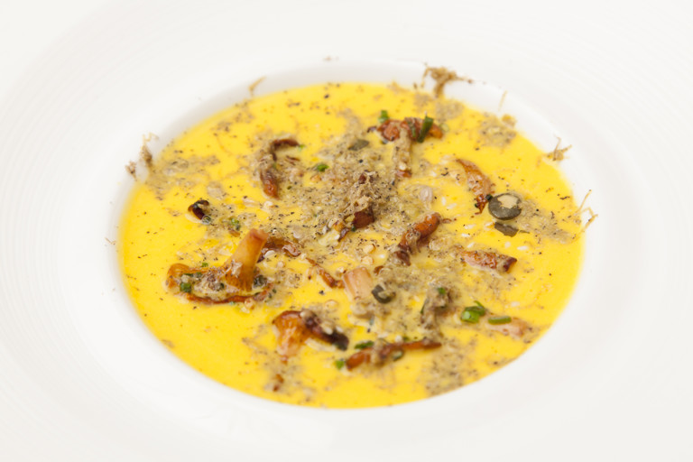 Pumpkin velouté with wild mushrooms