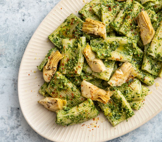 Spinach and artichoke pasta salad