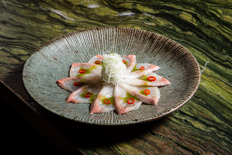 New-style yellowtail sashimi