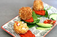 Red pepper and goat's cheese bites